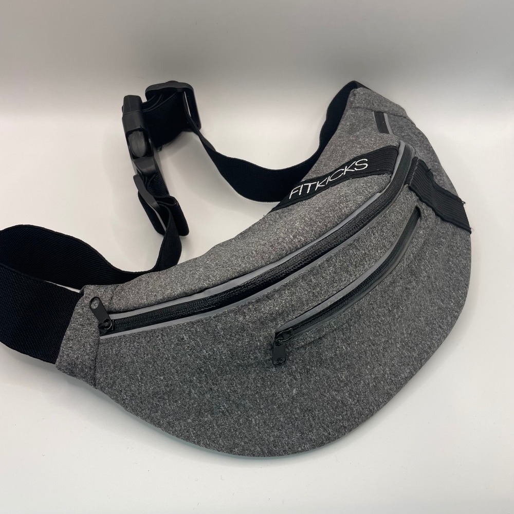 Fitkicks‎ Fitpack Heathered Gray Waist Bag Running Belt Fanny Pack Adjustable